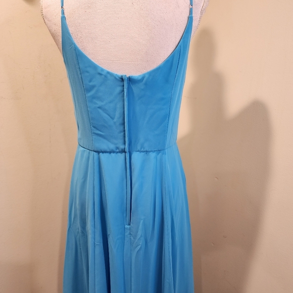 David's Bridal Elegant Malibu Blue Maxi Dress Size 10 - Picture 6 of 12